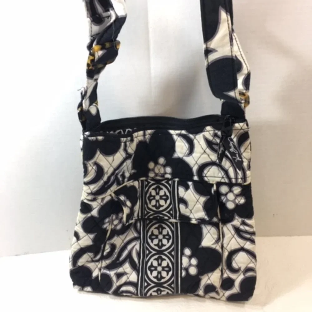 Vera Bradley Black & White Quilted Adjustable Shoulder Bag